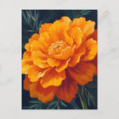 Tagetes-Blume | Aquarell Floral Gemalt Postkarte (Vorderseite)