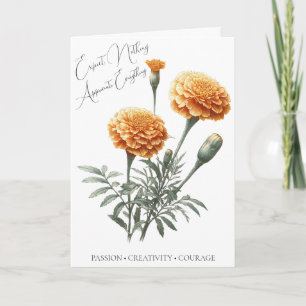 Tagetes Oktober Geburtsblume Geburtstagskarte Karte