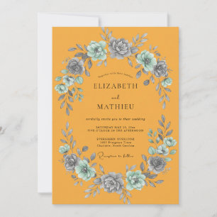 Tagetes-Schieferblatt-Hochzeit Einladung