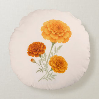 Tagetes-Sträußchen-Wurfkissen Rundes Kissen