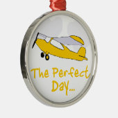 Tagfliegenflugzeug Silbernes Ornament (Rechts)