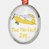 Tagfliegenflugzeug Silbernes Ornament (Links)