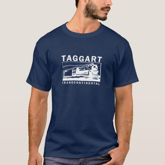 Taggart transkontinentales/weißes Logo T-Shirt (Vorderseite)