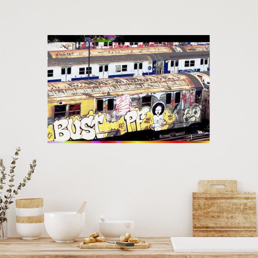 Tagged up Subway Car Poster (Küche)