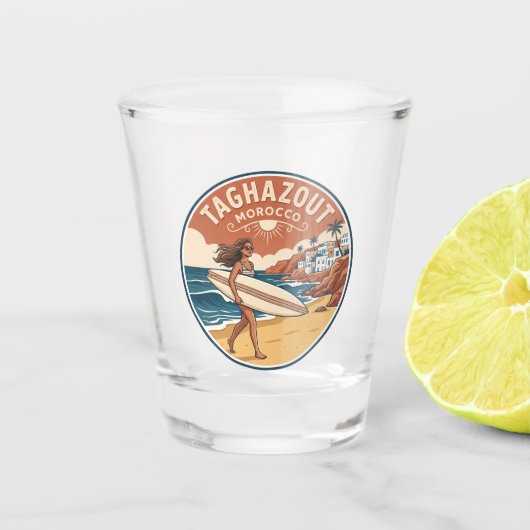Taghazout Marokko Schnapsglas (Vorderseite)
