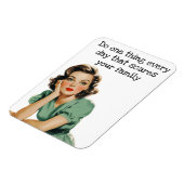 Täglich eine Sache machen Retro Hausfrau Magnet (Linke Seite)