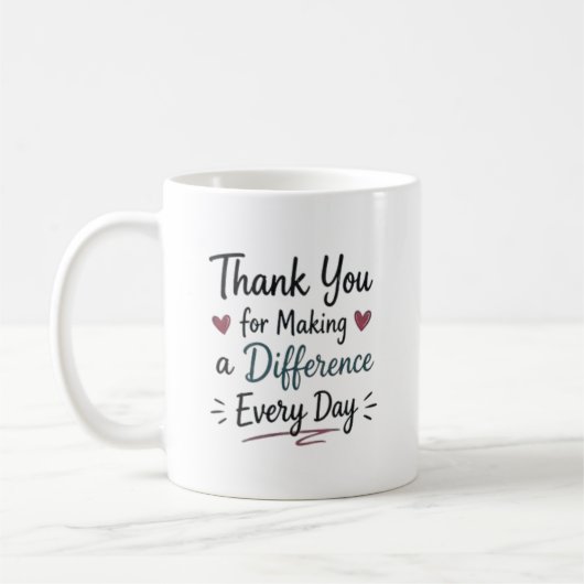 Täglich einen Unterschied machen Personalisiert Kaffeetasse (Links)