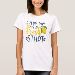 Täglich frischer Start Motivations-Limonen-Grafik T-Shirt