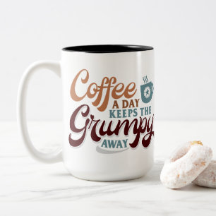 Täglich Kaffee für Kaffeeliebhaber-Geschenk Zweifarbige Tasse
