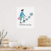 Täglich kleine Schritte - Motivierend Poster (Küche)