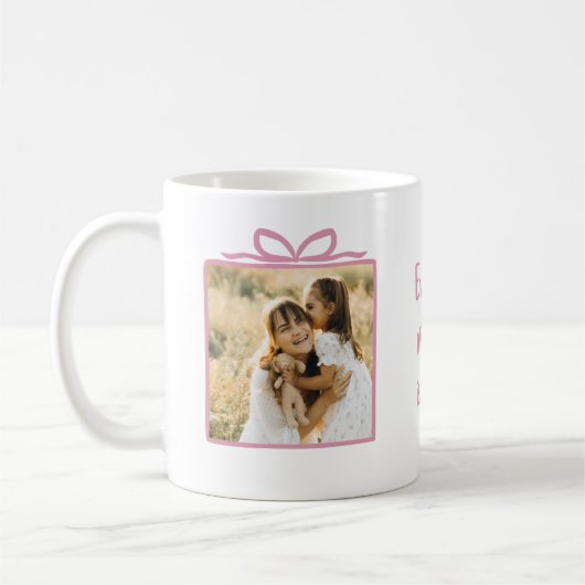 Täglich mit dir Rosa Geschenkbox Foto Tasse (Links)