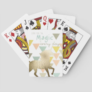 Täglich nach Magie suchen Gold Einhorn Spielkarten