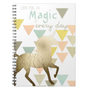 Täglich nach Magie suchen Goldene Einhorn Notizblock
