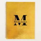 Täglich Schwarz und Wetter Gold-Monogramm Planer (Vorderseite)