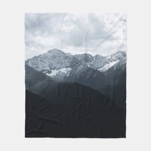 TÄGLICH SCHWARZE UND WEISSE BERGE FLEECEDECKE (Vorderseite)