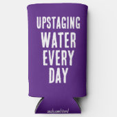 Täglich sonniges Hochwasser - Lila und weiß Selters Dosenkühler (Vorderseite)