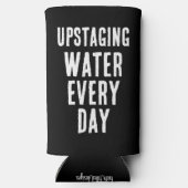 Täglich sonniges Hochwasser - Schwarz & Weiß Selters Dosenkühler (Rückseite)