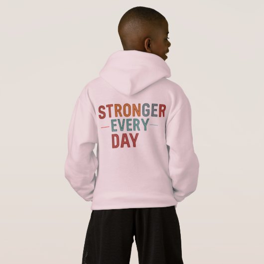 "Täglich stärker": Hoodie (Schwarz voll)