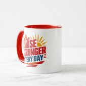 Täglich stärker werden tasse (Vorderseite Links)