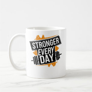 Täglich stärker werdende Fitness-Fortschritts-Moti Kaffeetasse