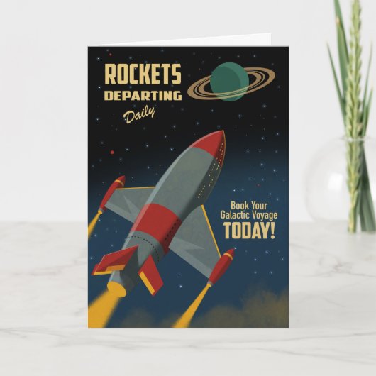 Täglich startende Raketen Karte (Vorderseite)