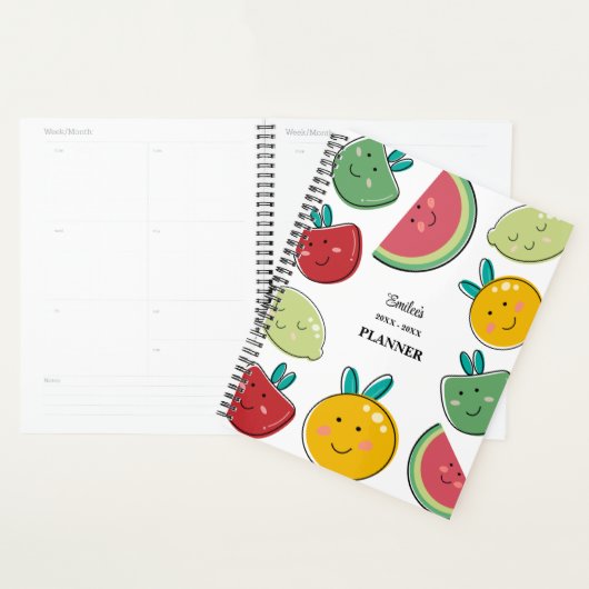 Täglich und monatlich niedliches Fruchtmuster Planer (Anzeige)