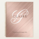 Täglich zurück zur Schule rosa Monogramm Planer (Vorderseite)