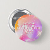Tägliche Affirmation, Gesetz der Anziehung, Motivi Button (Vorne & Hinten)
