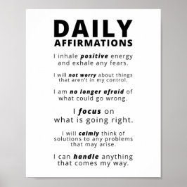 Tägliche Affirmationen | Inspiration Zitat Poster