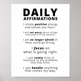 Tägliche Affirmationen | Inspiration Zitat Poster