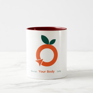 Tägliche Affirmations-Tasse 'Deinen Körper nähren' Zweifarbige Tasse