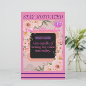 Tägliche Affirmationskarte (Tag 1) Briefpapier (Stehend Vorderseite)