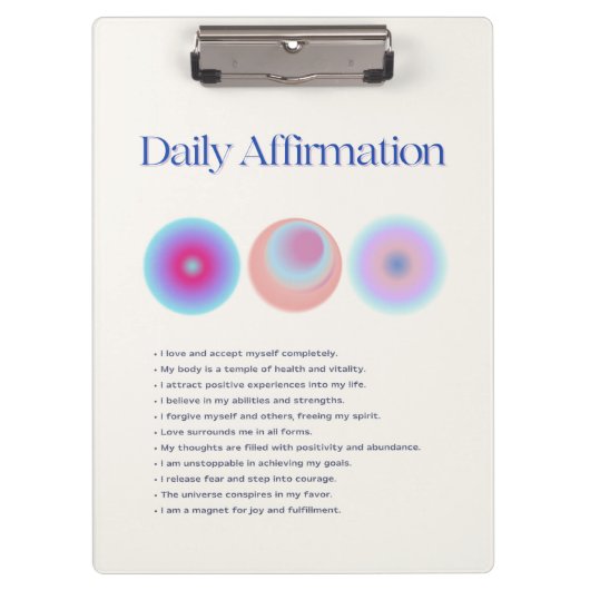 tägliche Bestätigung Klemmbrett (Vorderseite)