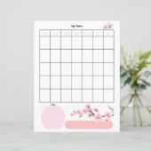 Tägliche Blütenblüten auf der Planerseite (Stehend Vorderseite)