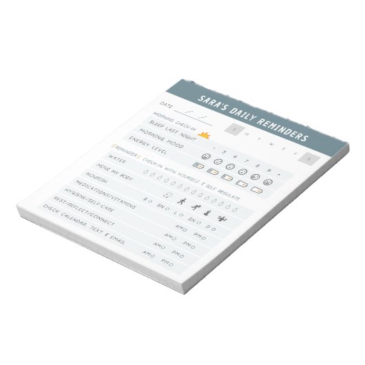 Tägliche Erinnerungen ADHD Notepad Notizblock (Rotiert)