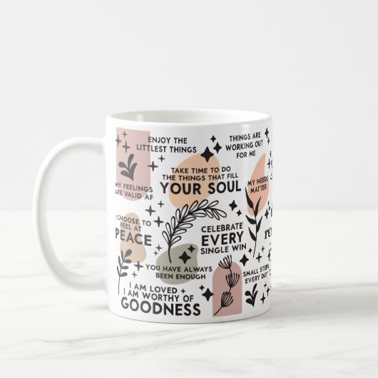 Tägliche Erinnerungen Affirmation Tasse (Links)