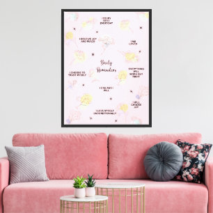 Tägliche Erinnerungen Boho Floral Positive Affirma Leinwanddruck
