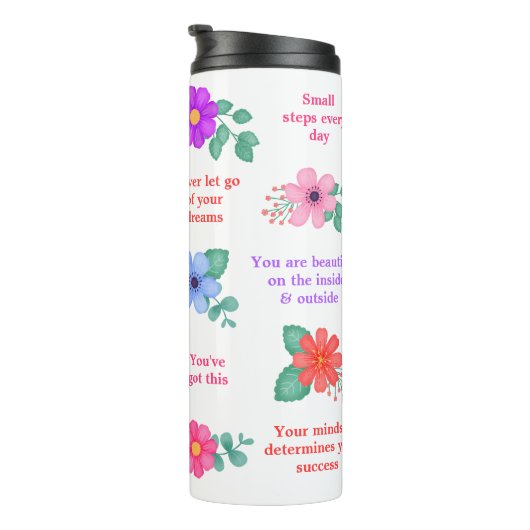 Tägliche Erinnerungen Positive Motivierend Quotes Thermosbecher (Nach rechts gedreht)