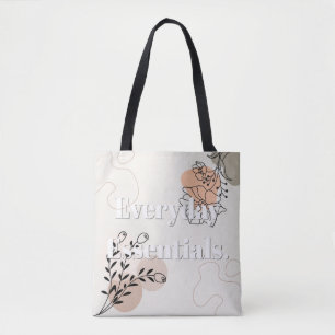 'Tägliche Essentials' Minimalistische Blumen-Schul Tasche