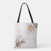 'Tägliche Essentials' Minimalistische Blumen-Schul Tasche (Rückseite)