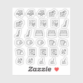 Tägliche Icons Mini-Hausreinigungsaufgaben-Planer Aufkleber