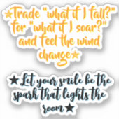 Tägliche Inspirationszitate | Positive Motivation Aufkleber (Vorderseite)