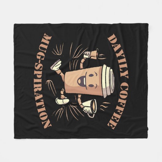 tägliche Kaffeemugspiration Fleecedecke (Vorderseite (Horizontal))