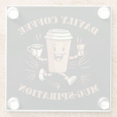 tägliche Kaffeemugspiration Glasuntersetzer (Rückseite)