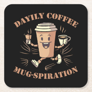 Tägliche Kaffeetassen-Inspiration Rechteckiger Pappuntersetzer