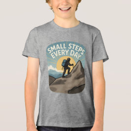Tägliche kleine Schritte beim Bergwandern Tri-Blend Shirt