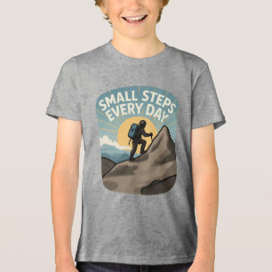 Tägliche kleine Schritte beim Bergwandern Tri-Blend Shirt