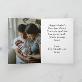 Tägliche Liebe für Mütter Dankeskarte (Innenseite)