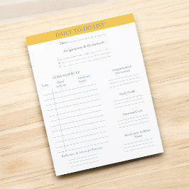 Tägliche Liste der Uni für akademische Planer