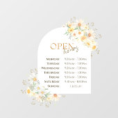 Tägliche Öffnungszeiten Fensteraufkleber (Blatt)